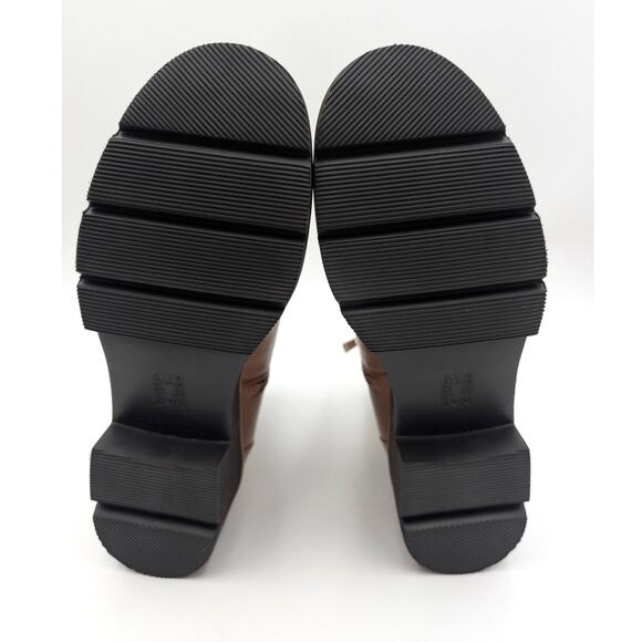 Naturalizer Delilah Leather Lug Sole Ankle Booties Brown Size US10M EU41 - Picture 8 of 11